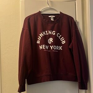 H&M Burgundy Running Club Sweater